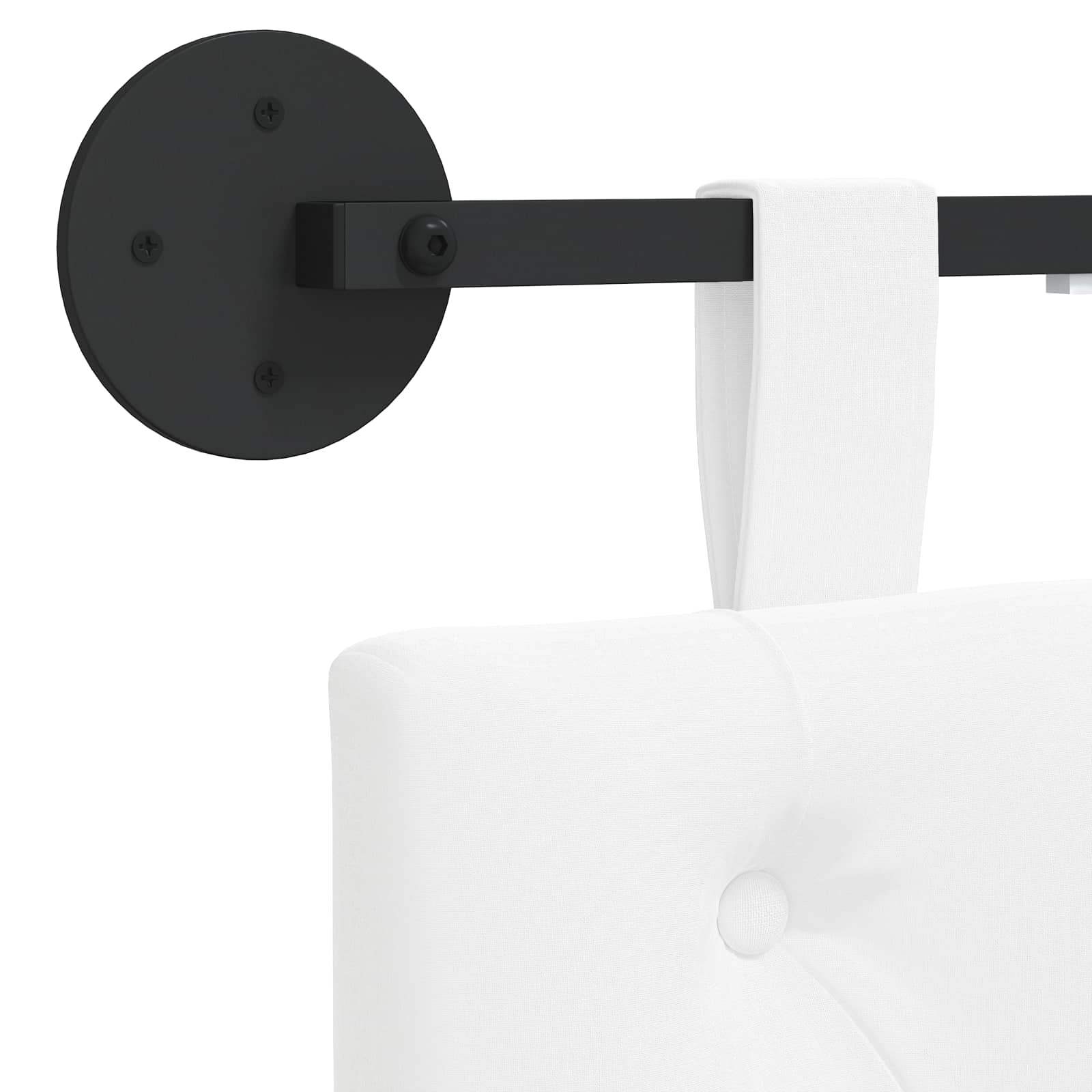 Hangend hoofdbord Met LED-verlichting Wit Stof