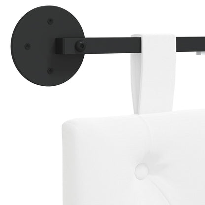 Hangend hoofdbord Met LED-verlichting Wit Stof