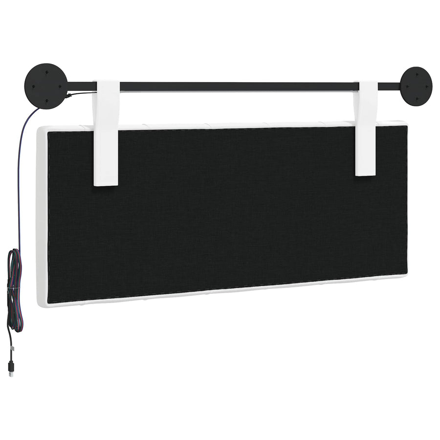 Hangend hoofdbord Met LED-verlichting Wit Stof