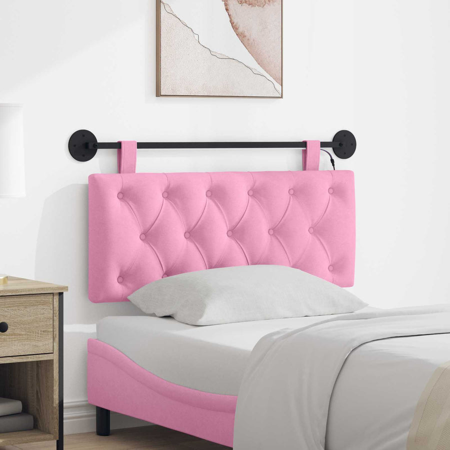 Hangend hoofdbord Met LED-verlichting Roze Stof