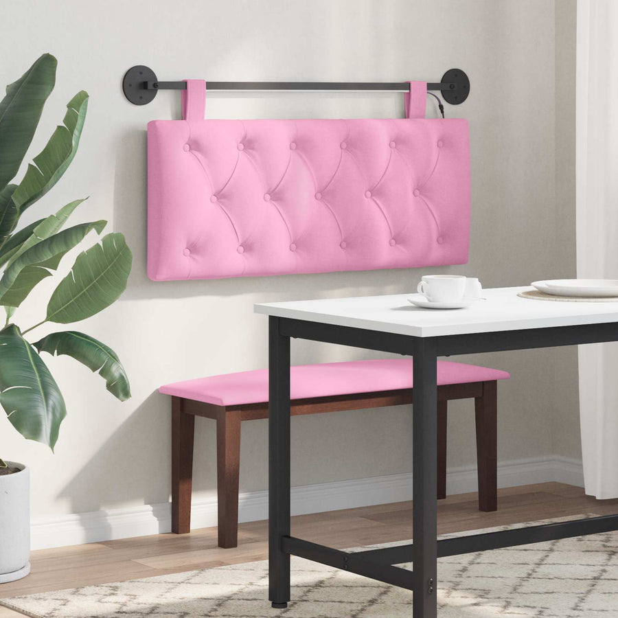 Hangend hoofdbord Met LED-verlichting Roze Stof