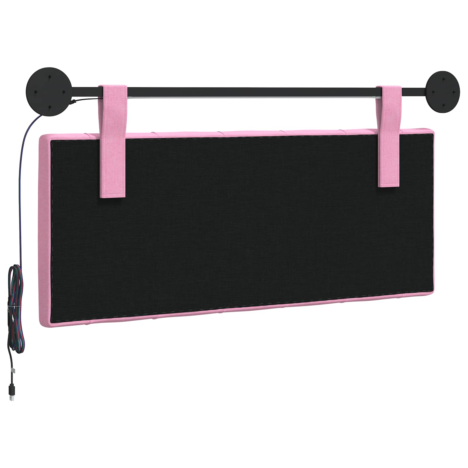 Hangend hoofdbord Met LED-verlichting Roze Stof