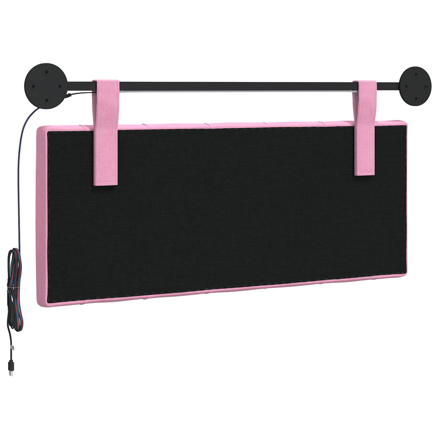 Hangend hoofdbord Met LED-verlichting Roze Stof