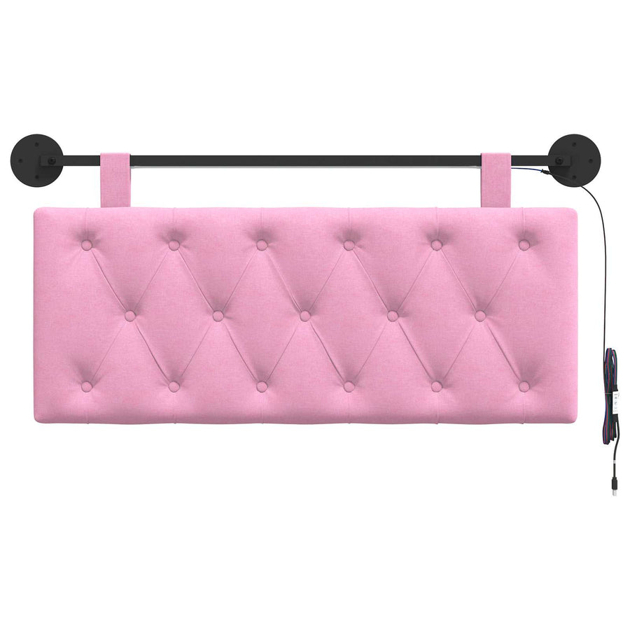 Hangend hoofdbord Met LED-verlichting Roze Stof