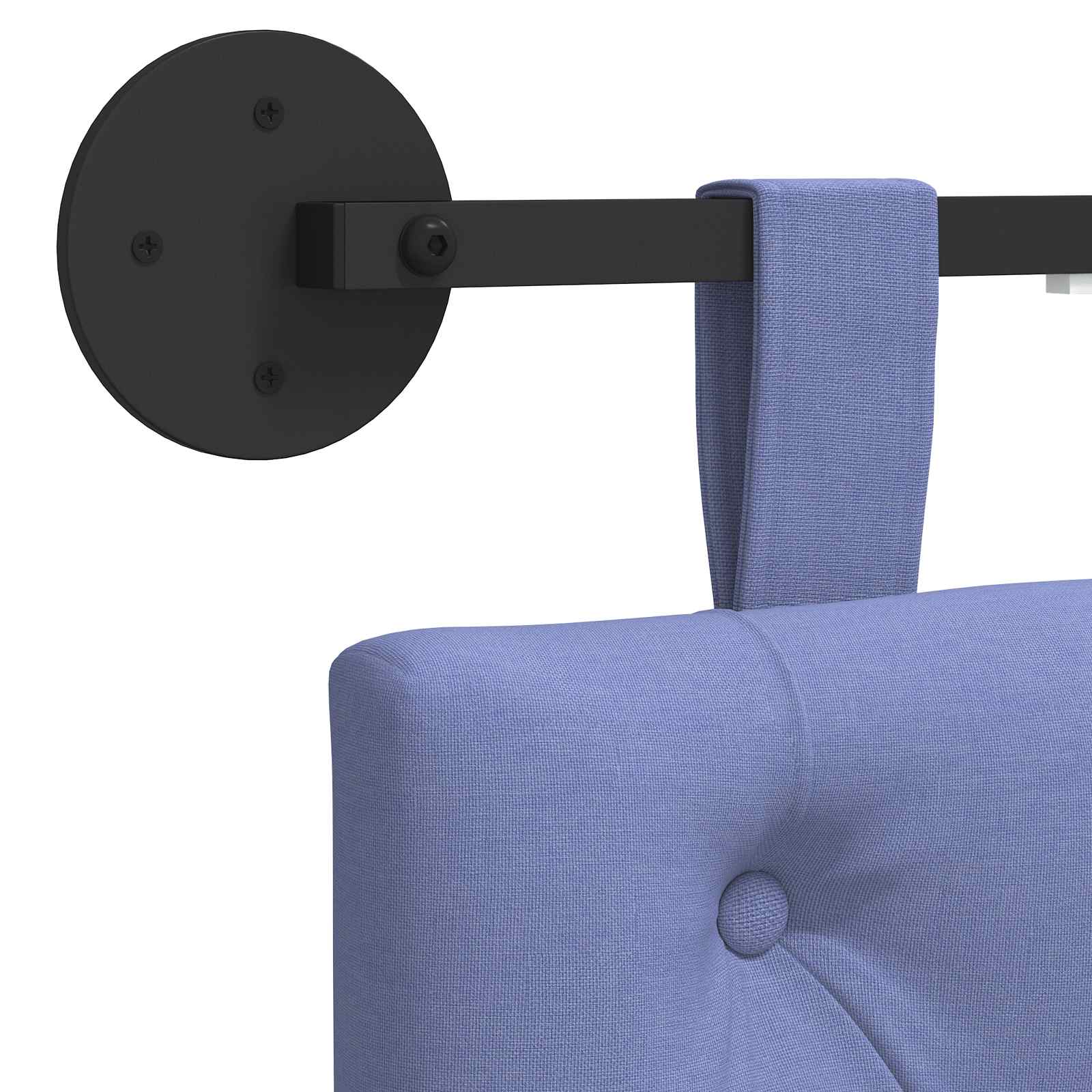 Hangend hoofdbord Met LED-verlichting Jeans Blauw Stof