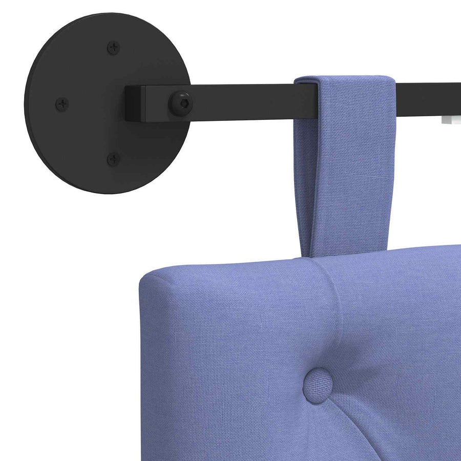 Hangend hoofdbord Met LED-verlichting Jeans Blauw Stof