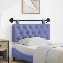 Hangend hoofdbord Met LED-verlichting Jeans Blauw Stof