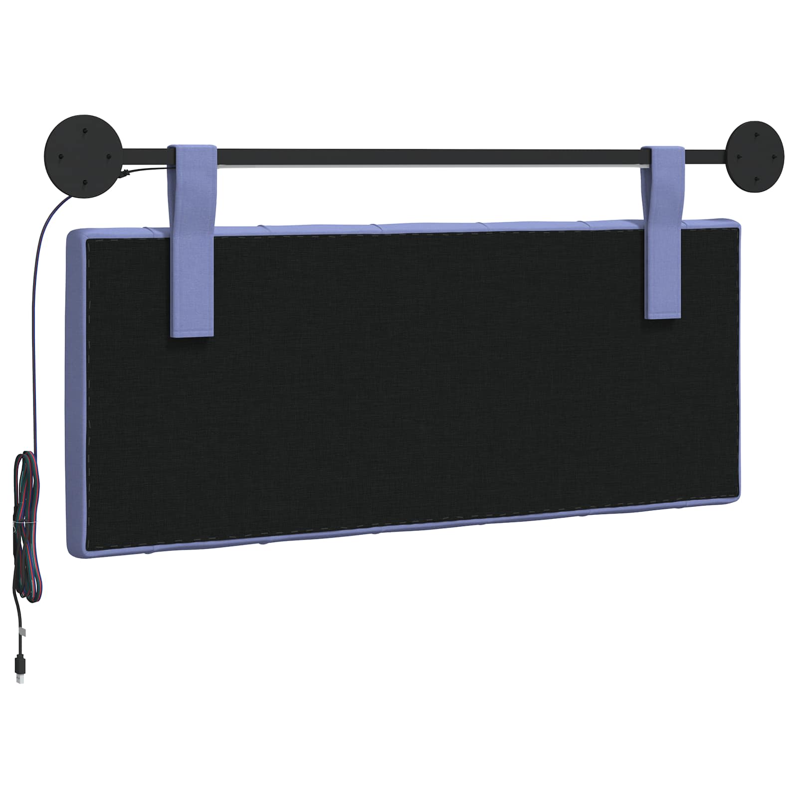 Hangend hoofdbord Met LED-verlichting Jeans Blauw Stof