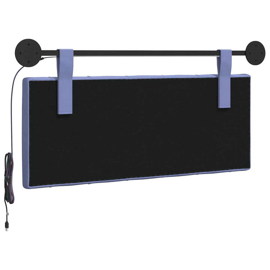 Hangend hoofdbord Met LED-verlichting Jeans Blauw Stof