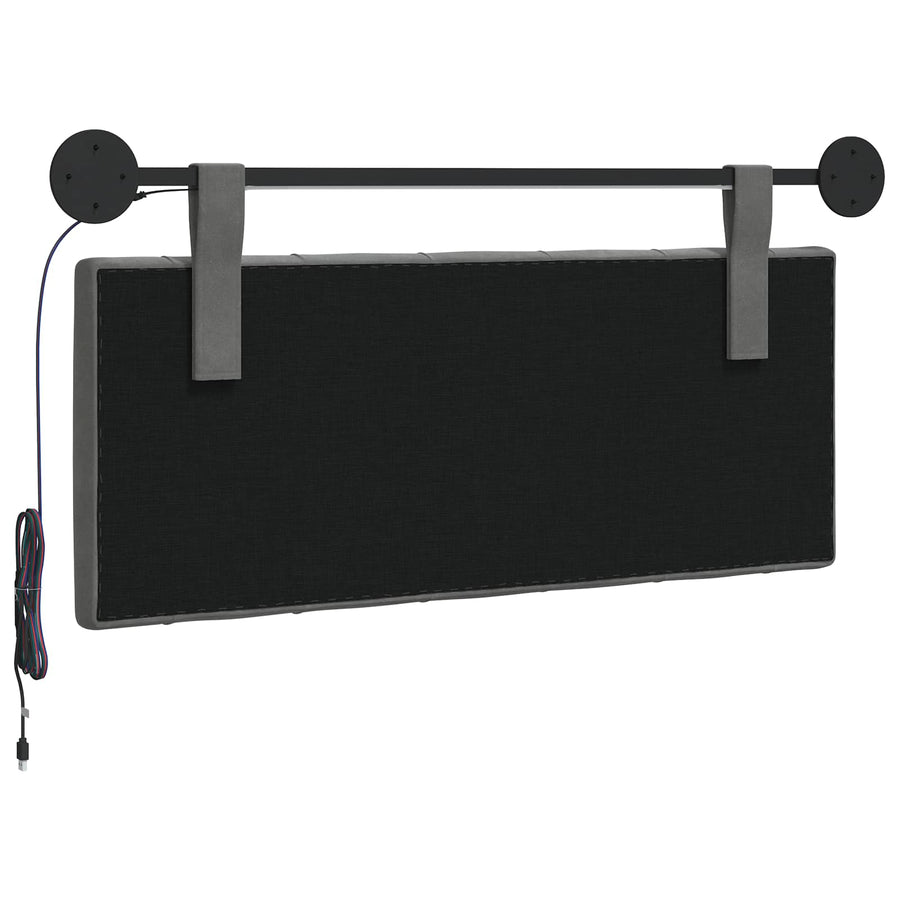 Hangend hoofdbord Met LED-verlichting Donkergrijs Fluweel