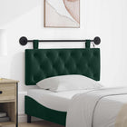 Hanging Headboard With LED Lighting Dark Green Velvet