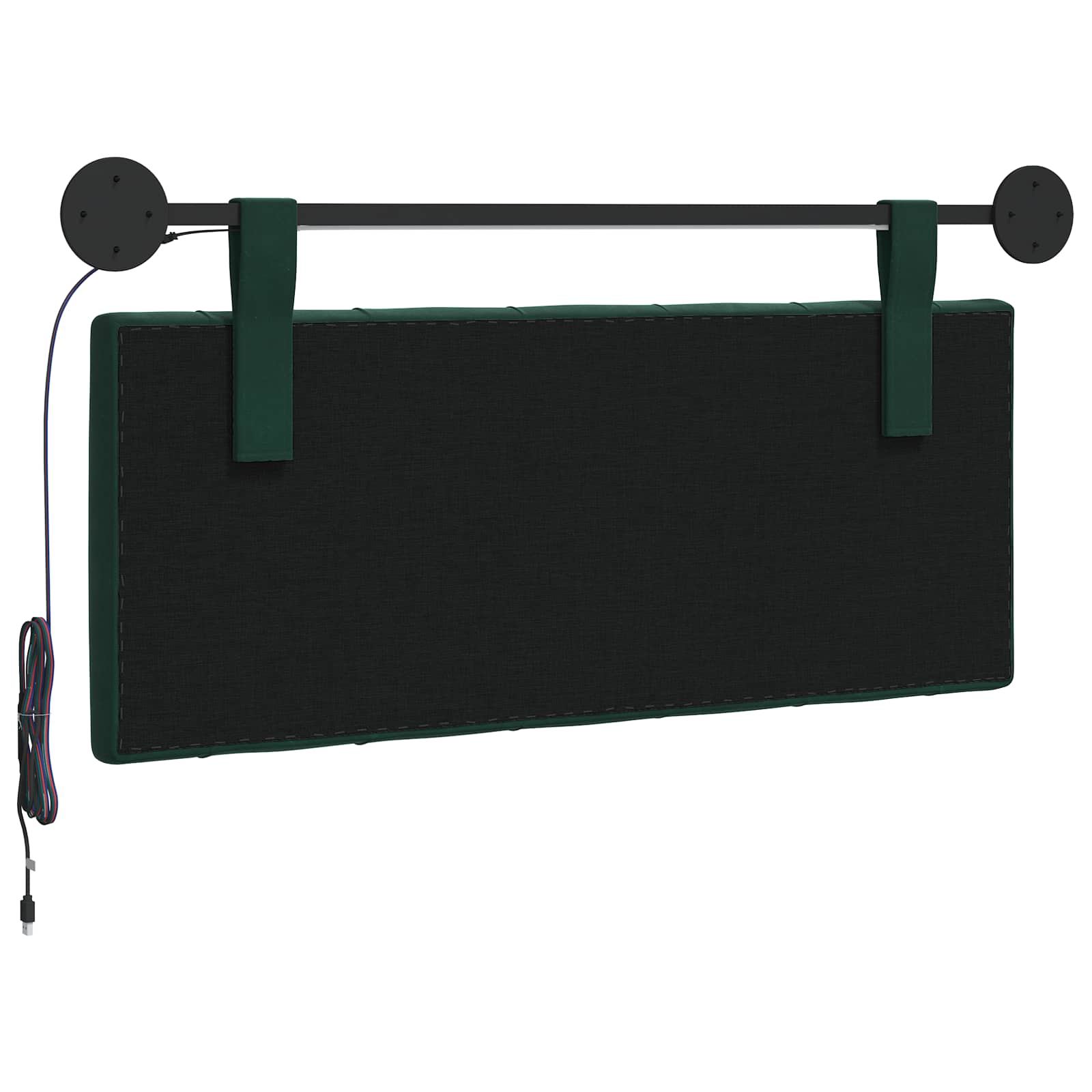 Hangend hoofdbord Met LED-verlichting Donkergroen Fluweel