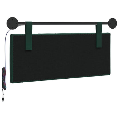Hangend hoofdbord Met LED-verlichting Donkergroen Fluweel