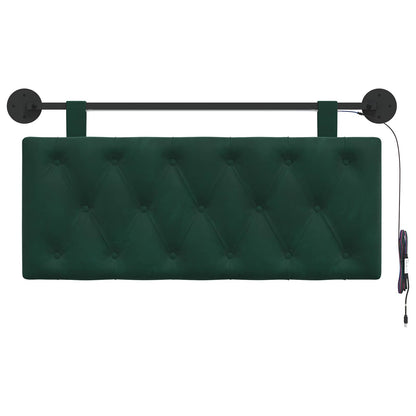 Hangend hoofdbord Met LED-verlichting Donkergroen Fluweel