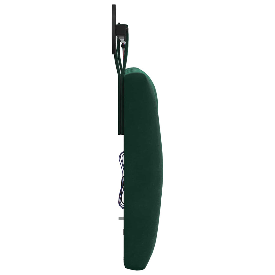 Hangend hoofdbord Met LED-verlichting Donkergroen Fluweel