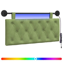 Hangend hoofdbord Met LED-verlichting Lichtgroen Fluweel