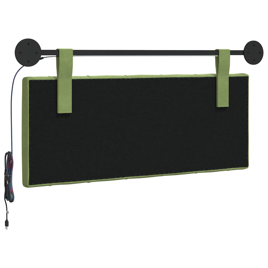 Hangend hoofdbord Met LED-verlichting Lichtgroen Fluweel