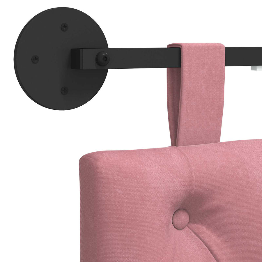 Hangend hoofdbord Met LED-verlichting Roze Fluweel