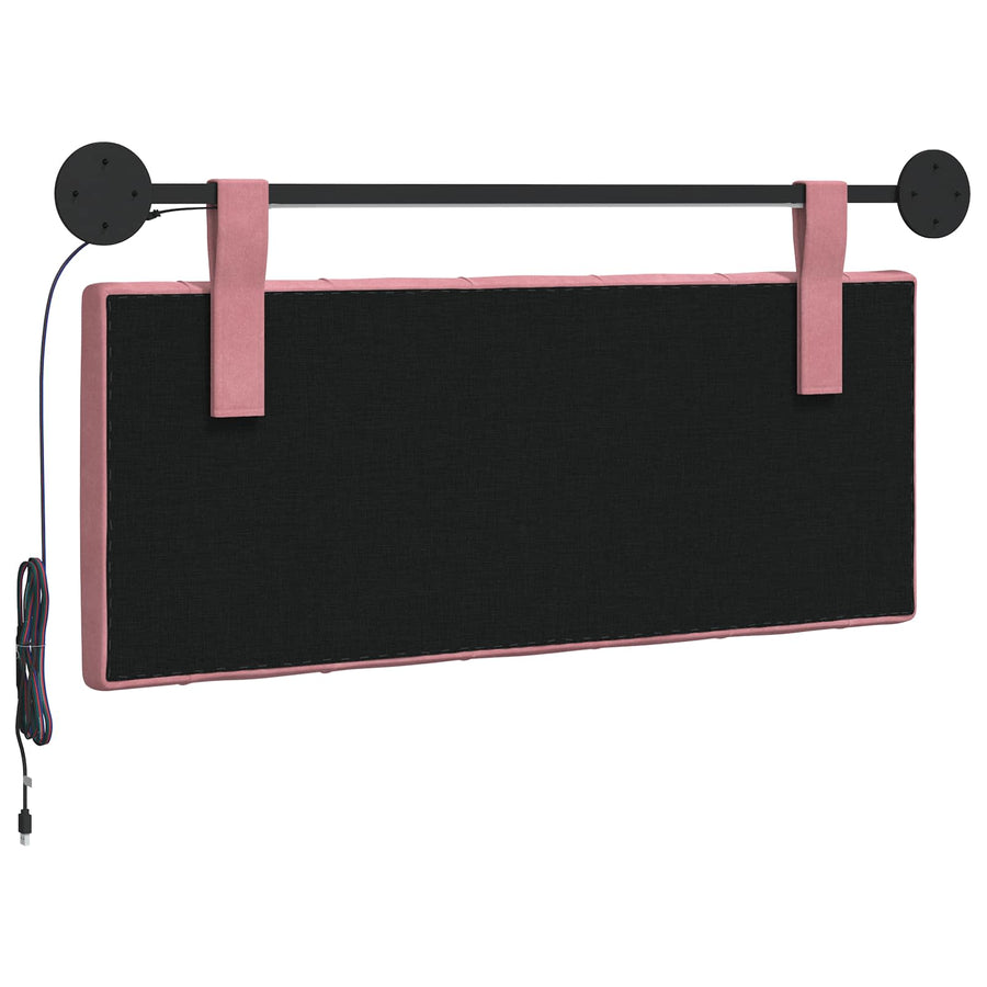 Hangend hoofdbord Met LED-verlichting Roze Fluweel