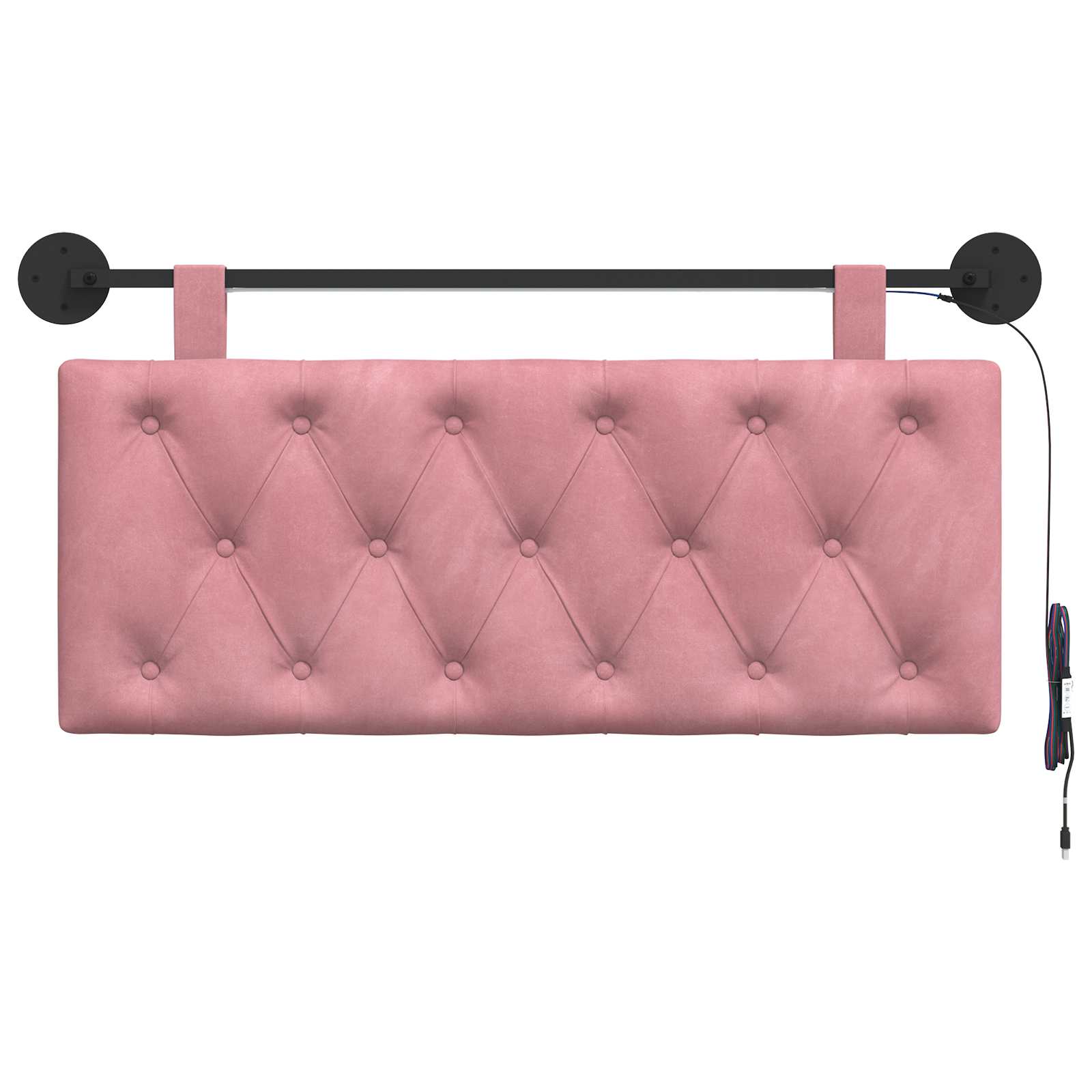 Hangend hoofdbord Met LED-verlichting Roze Fluweel