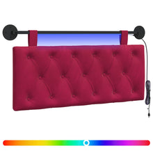 Hangend hoofdbord Met LED-verlichting Wijnrood Fluweel