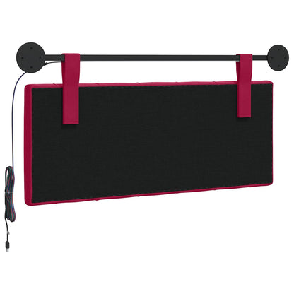 Hangend hoofdbord Met LED-verlichting Wijnrood Fluweel
