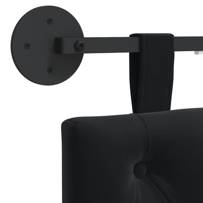 Hangend hoofdbord Met LED-verlichting Zwart Fluweel