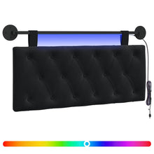 Hangend hoofdbord Met LED-verlichting Zwart Fluweel