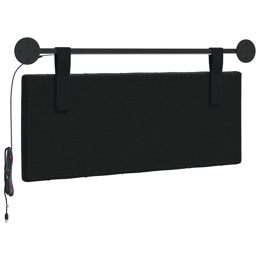 Hangend hoofdbord Met LED-verlichting Zwart Fluweel