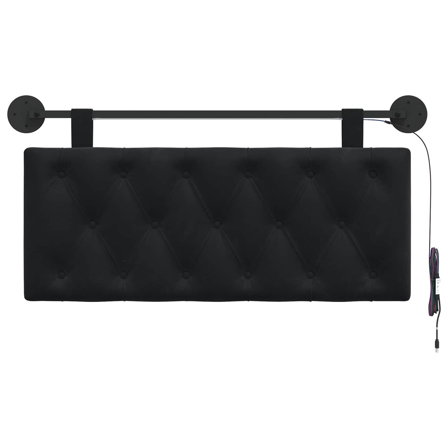 Hangend hoofdbord Met LED-verlichting Zwart Fluweel