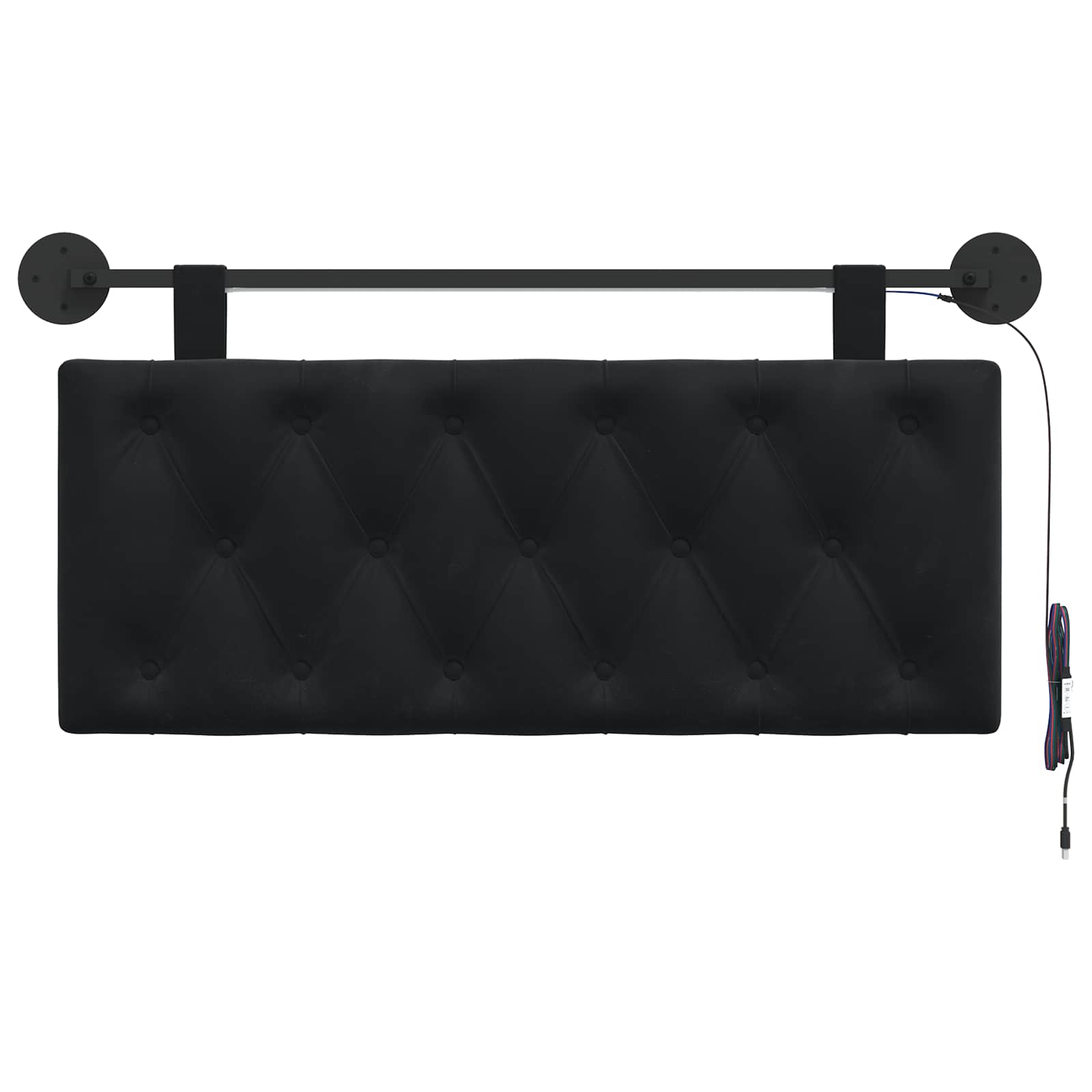 Hangend hoofdbord Met LED-verlichting Zwart Fluweel