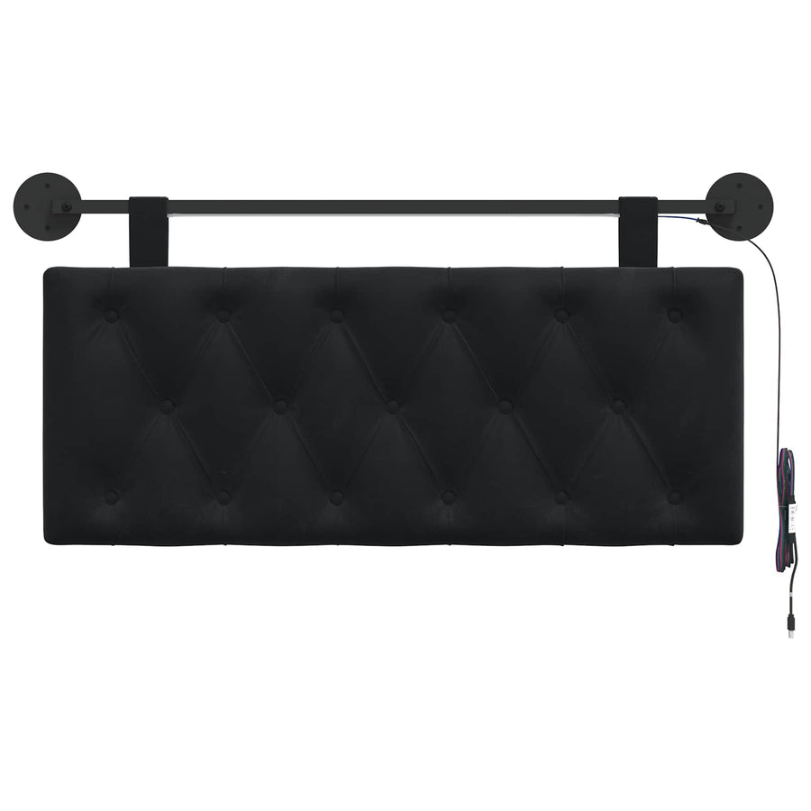 Hangend hoofdbord Met LED-verlichting Zwart Fluweel