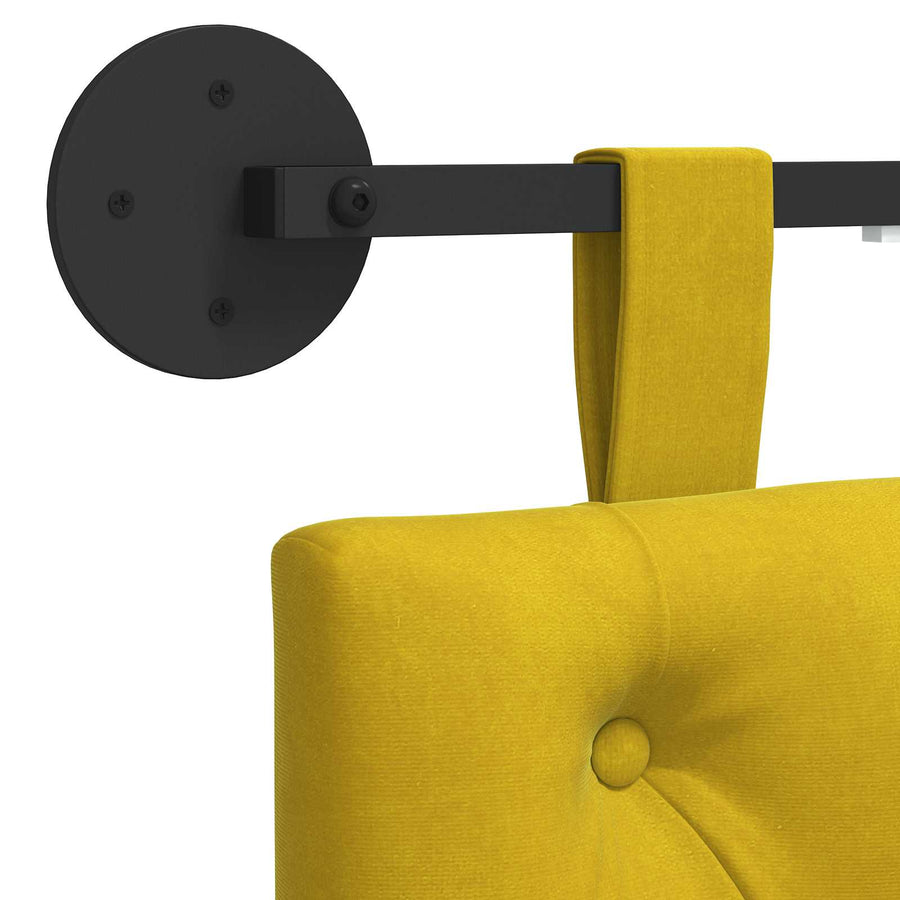 Hangend hoofdbord Met LED-verlichting Geel Fluweel