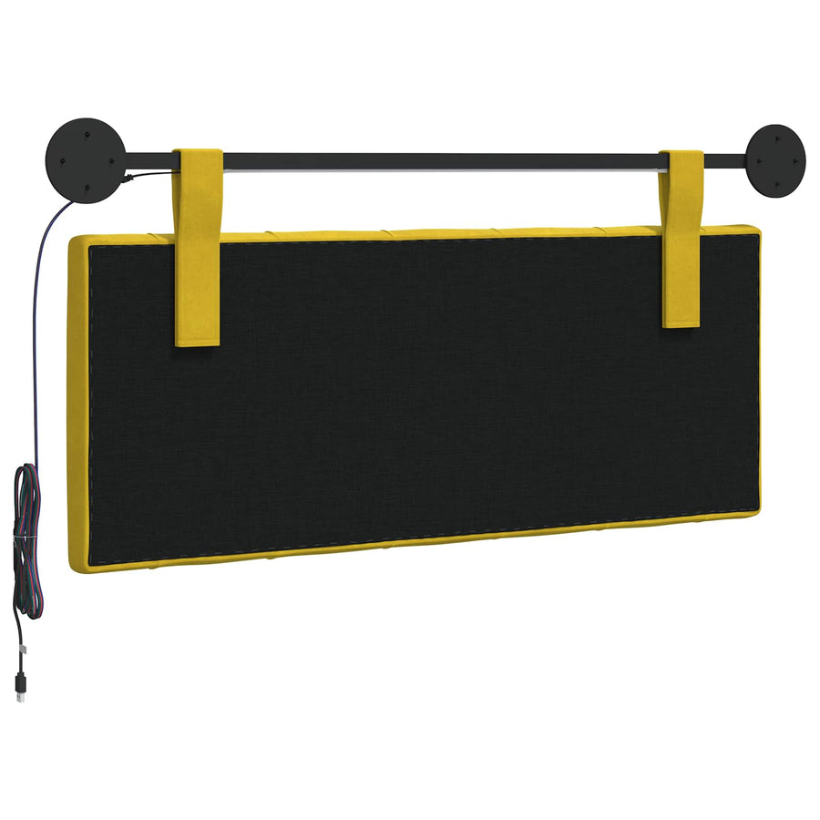 Hangend hoofdbord Met LED-verlichting Geel Fluweel
