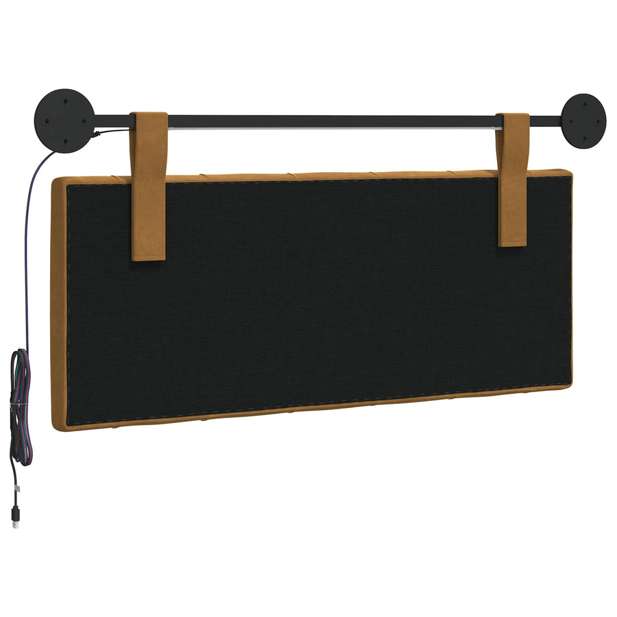 Hangend hoofdbord Met LED-verlichting Bruin Fluweel