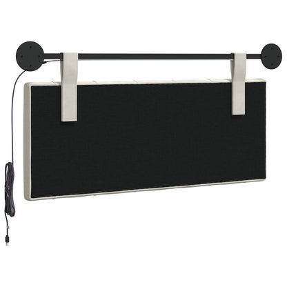 Hangend hoofdbord Met LED-verlichting Crèmekleurig Fluweel