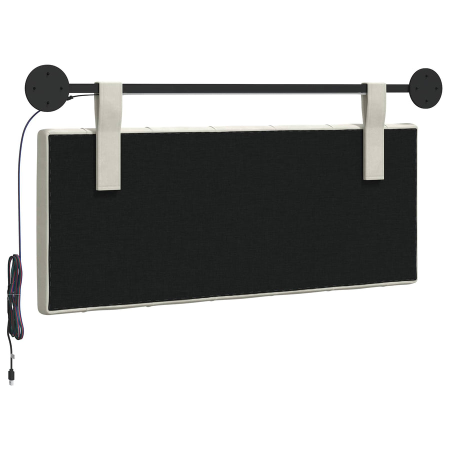 Hangend hoofdbord Met LED-verlichting Crèmekleurig Fluweel