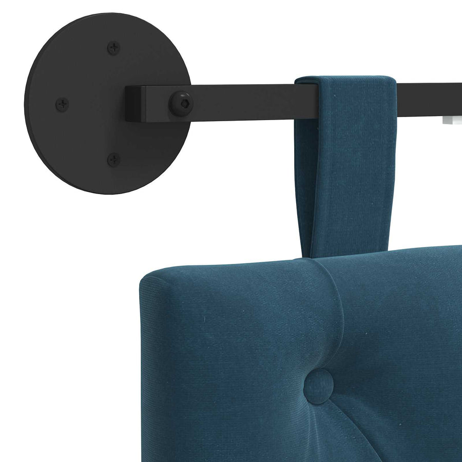 Hangend hoofdbord Met LED-verlichting Blauw Fluweel