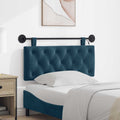 Hangend hoofdbord Met LED-verlichting Blauw Fluweel