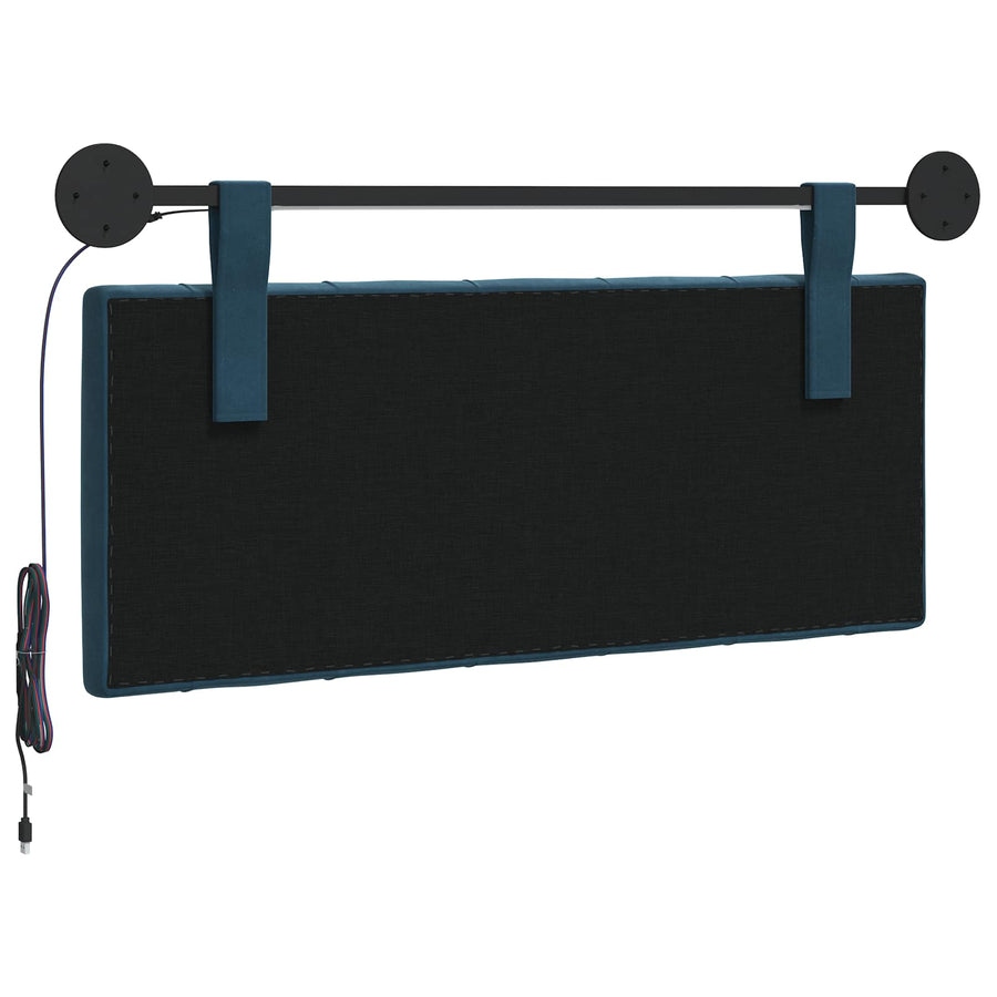 Hangend hoofdbord Met LED-verlichting Blauw Fluweel