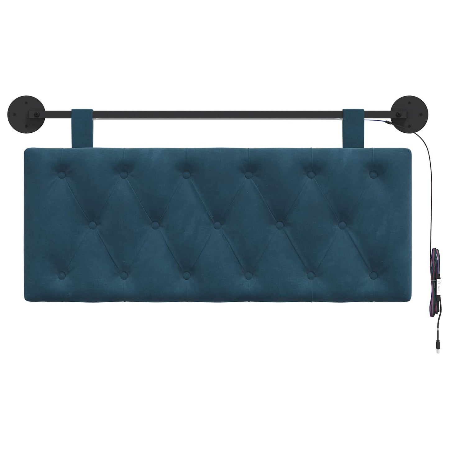 Hangend hoofdbord Met LED-verlichting Blauw Fluweel