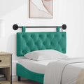 Hangend hoofdbord Met LED-verlichting Turquoise Fluweel