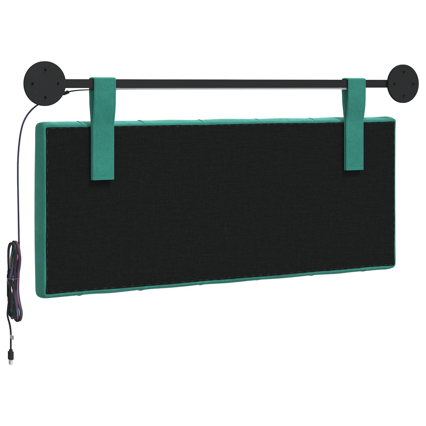 Hangend hoofdbord Met LED-verlichting Turquoise Fluweel
