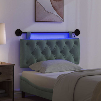 Hangend hoofdbord Met LED-verlichting Zeegroen Fluweel