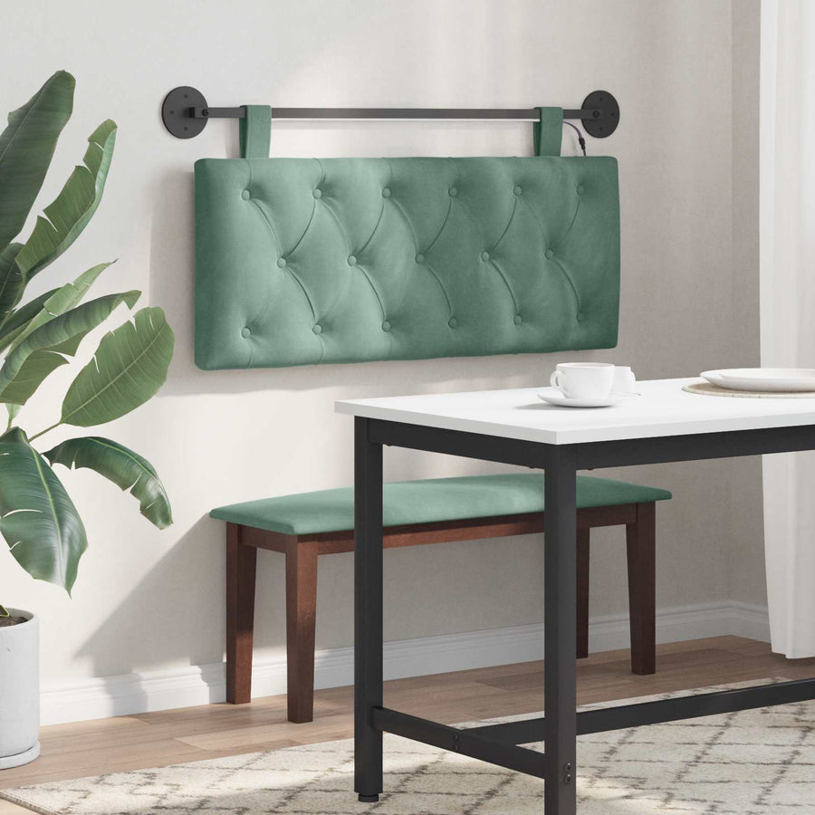 Hangend hoofdbord Met LED-verlichting Zeegroen Fluweel