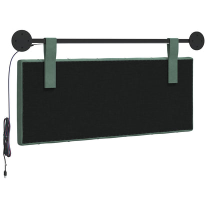Hangend hoofdbord Met LED-verlichting Zeegroen Fluweel