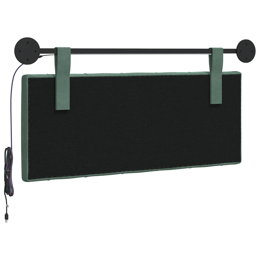 Hangend hoofdbord Met LED-verlichting Zeegroen Fluweel