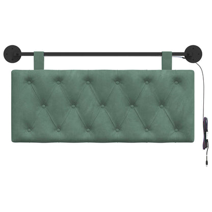 Hangend hoofdbord Met LED-verlichting Zeegroen Fluweel