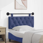 Wall-Mounted Headboard With LED Lighting Police Blue Velvet
