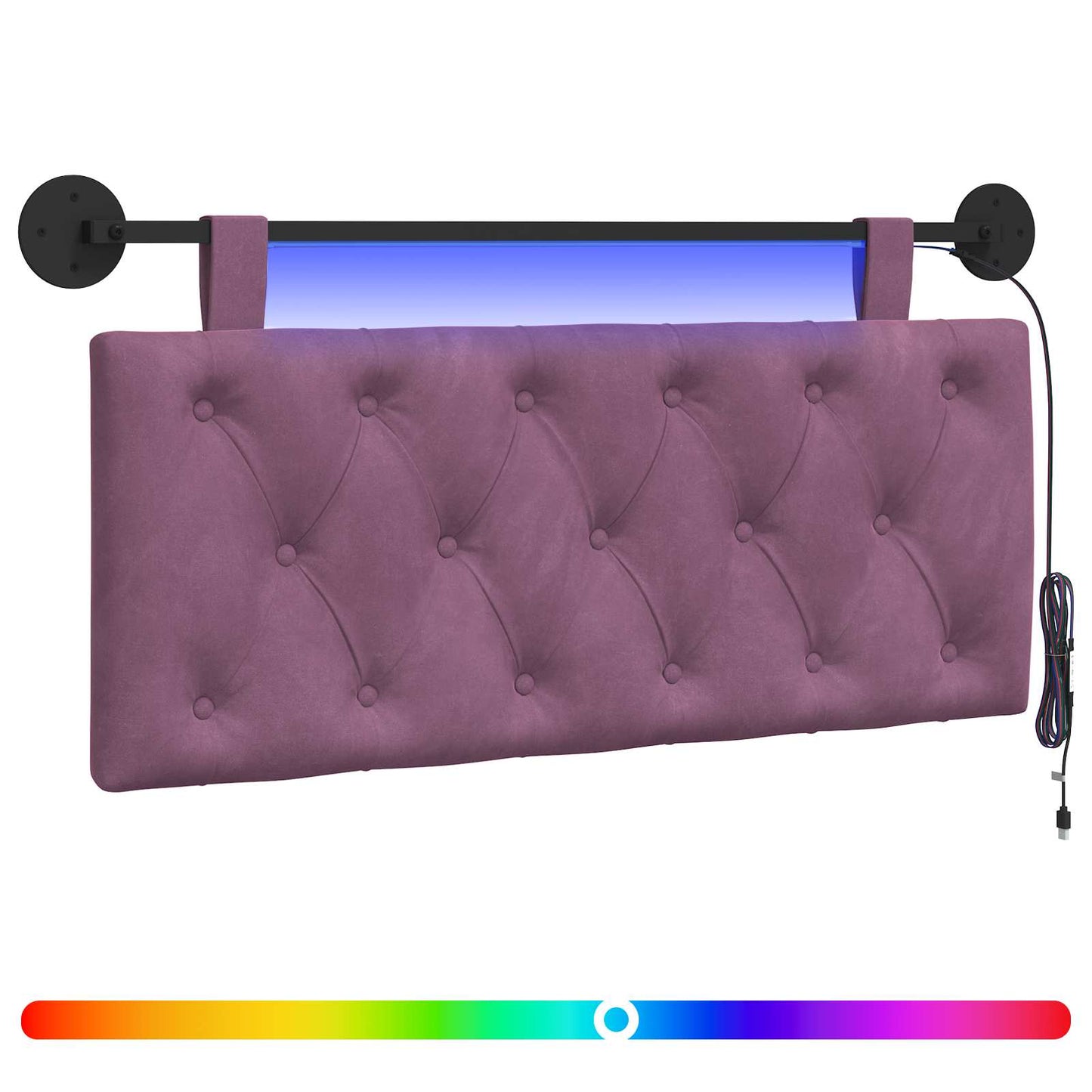 Hangend hoofdbord Met LED-verlichting Paars Fluweel